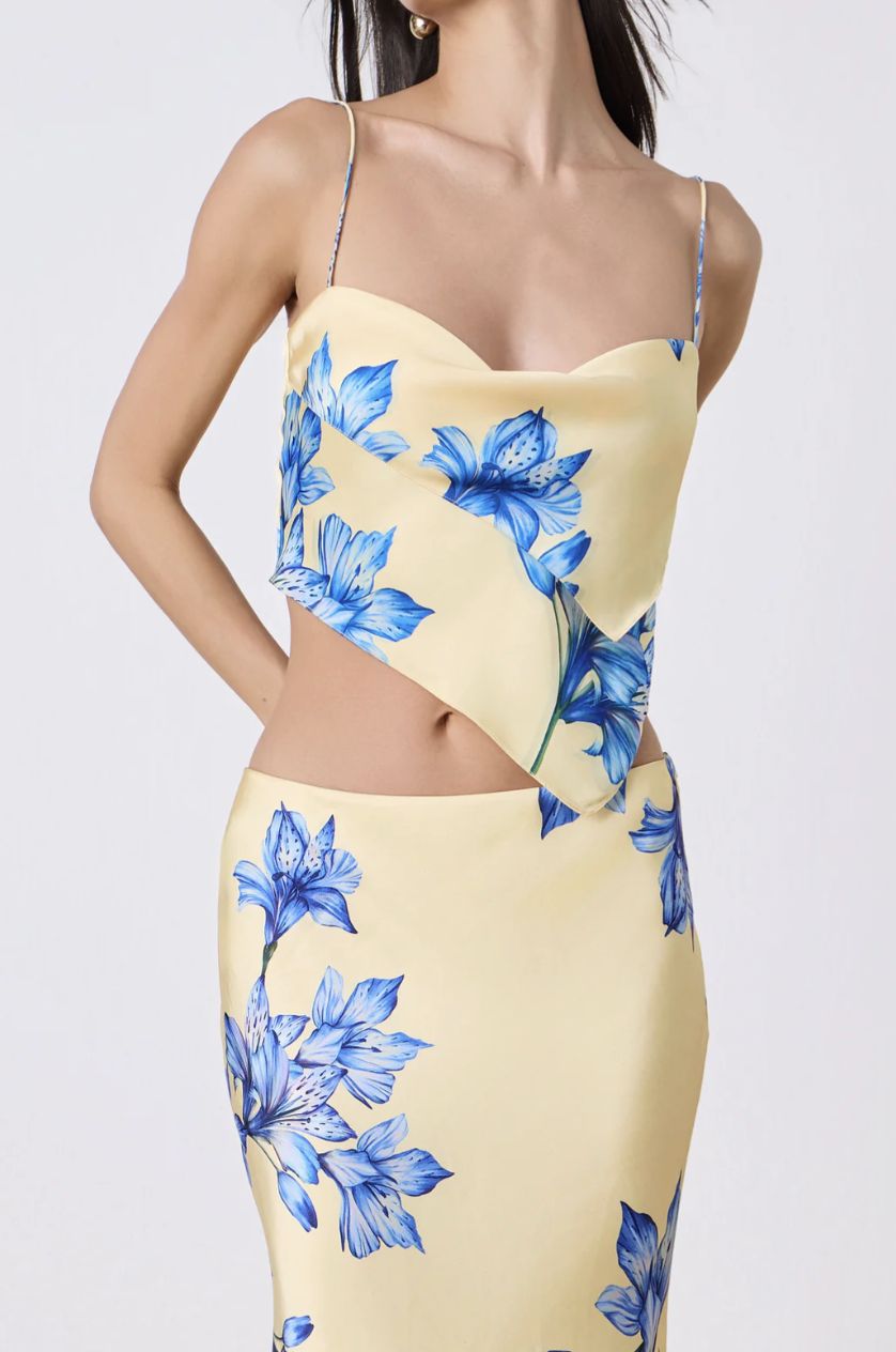 Scarf Cowl Top Yellow, Size: XS