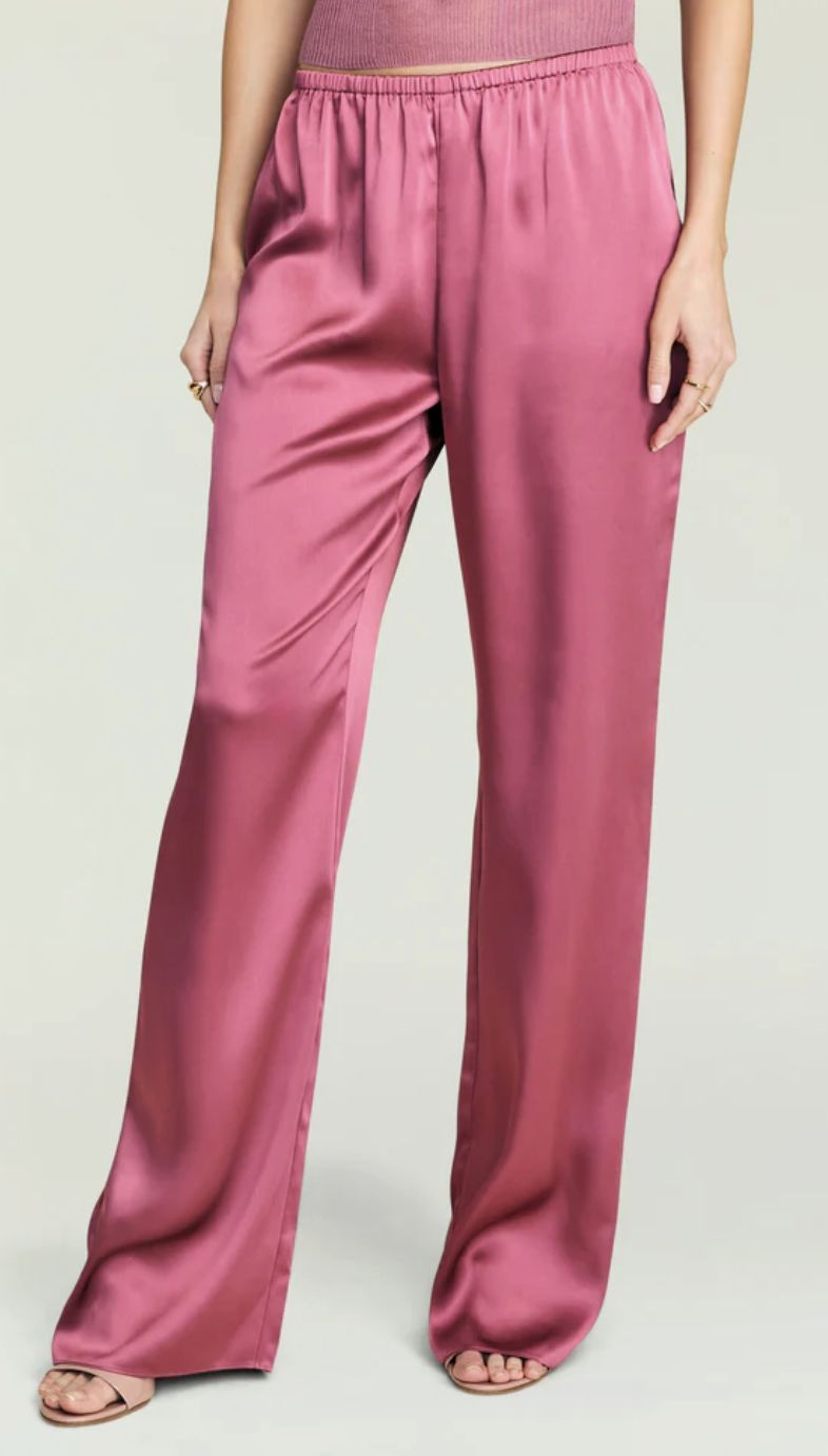 Lillian Satin Pant Sangria SANGR, Size: XS