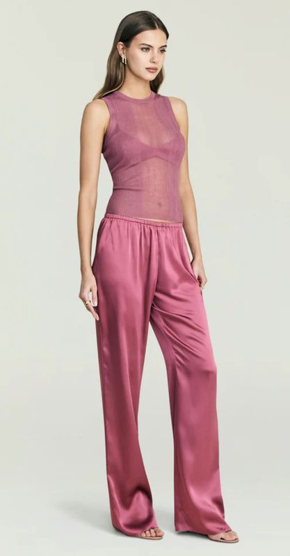 Lillian Satin Pant Sangria SANGR