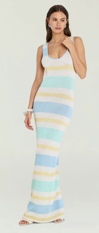 Jasmine Knit Dress Paste Stripe PSTST