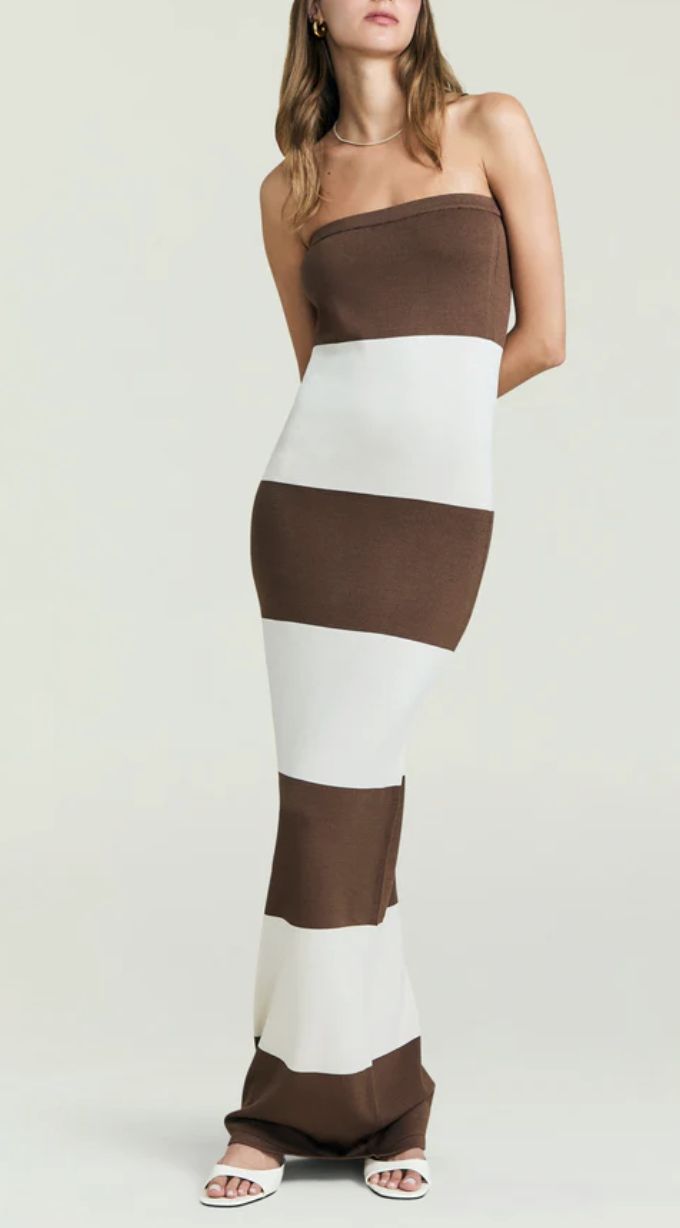 Carrie Dress Almoond/ Cocoa Brown ALCO, Size: XS
