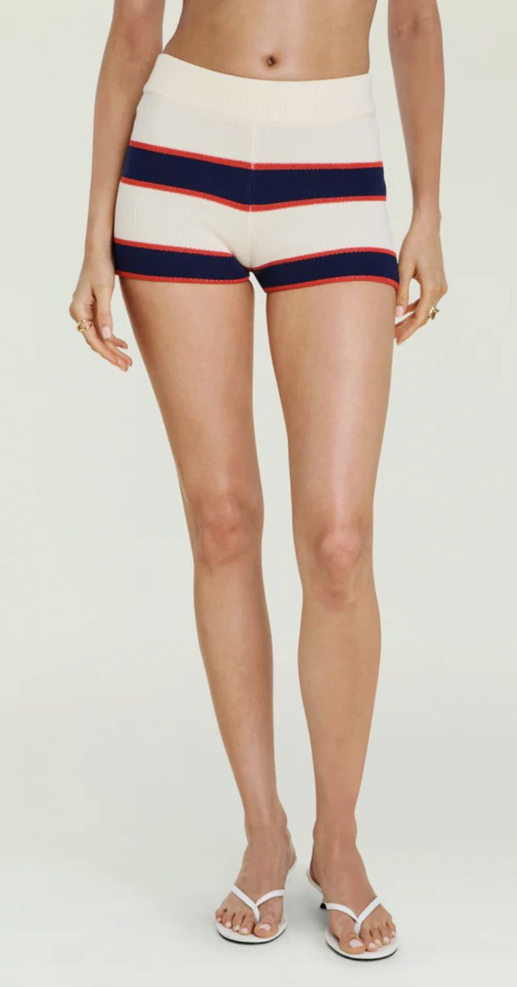Kel Knit Hot Short Eggshell Stripe EGTSP, Size: XS
