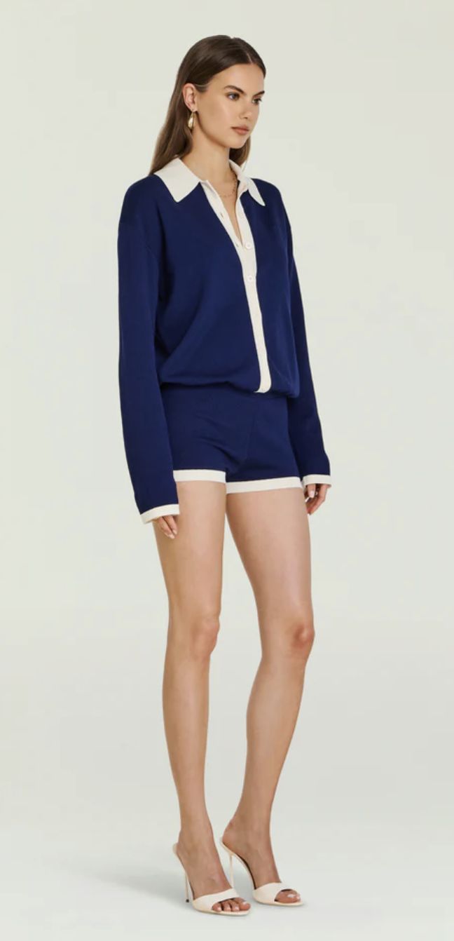 Silas Romper Navy/Eggshell NVYEG, Size: XS