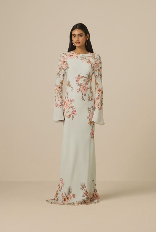 Back Ties Maxi Dress BLUE