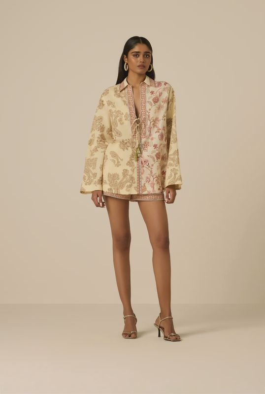 Drop Shoulder Collared Tunic MULTI