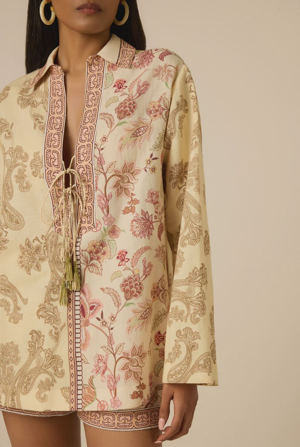 Drop Shoulder Collared Tunic MULTI, Size: XS