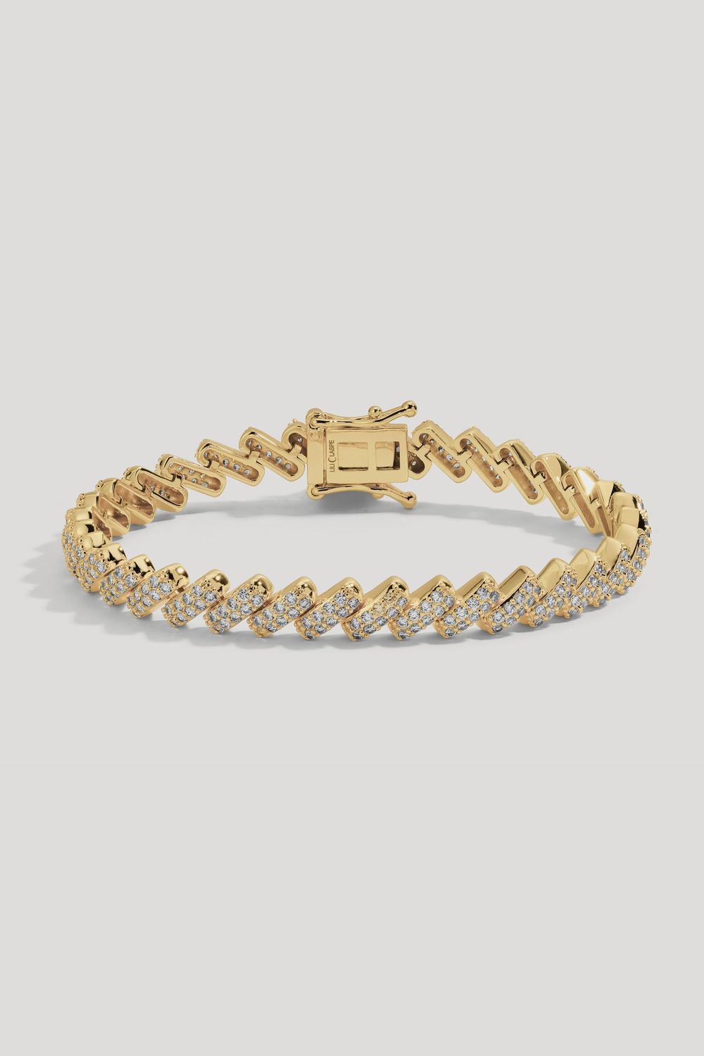 Lyra Pave Bracelet 6.5", Color: Gold