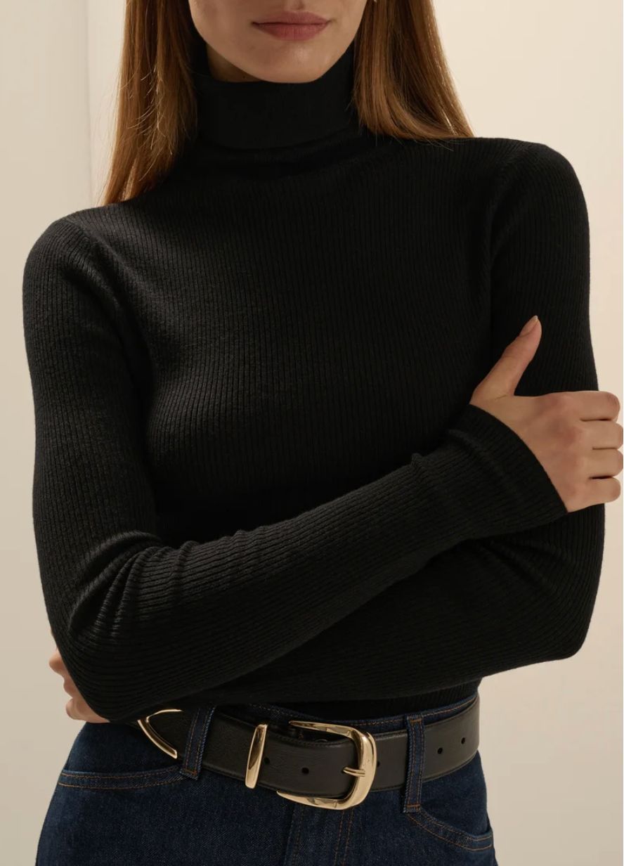 Amelia Long Sleeve Top BLACK, Size: XS