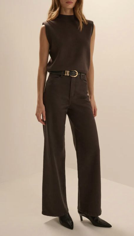 The Mischa Wide Leg Ankle ESPRESSO