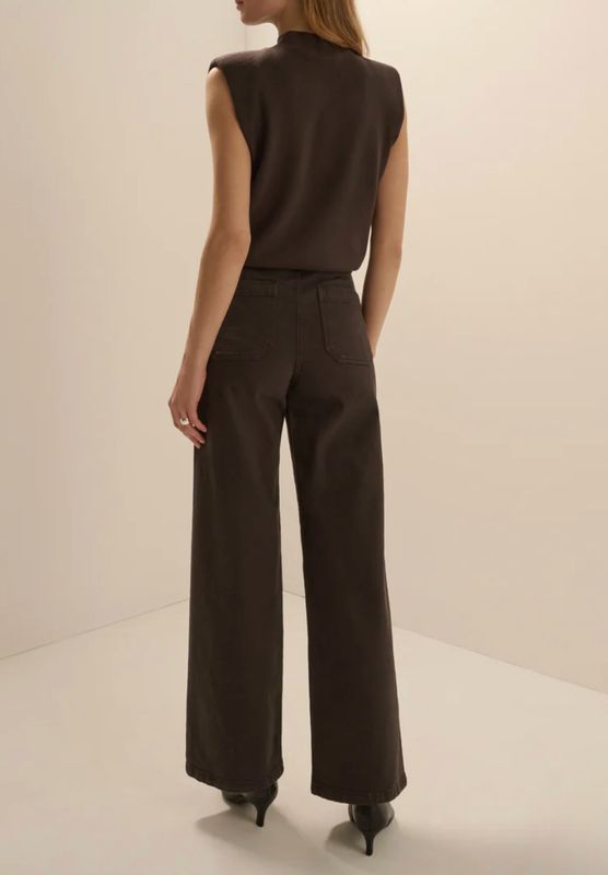 The Mischa Wide Leg Ankle ESPRESSO