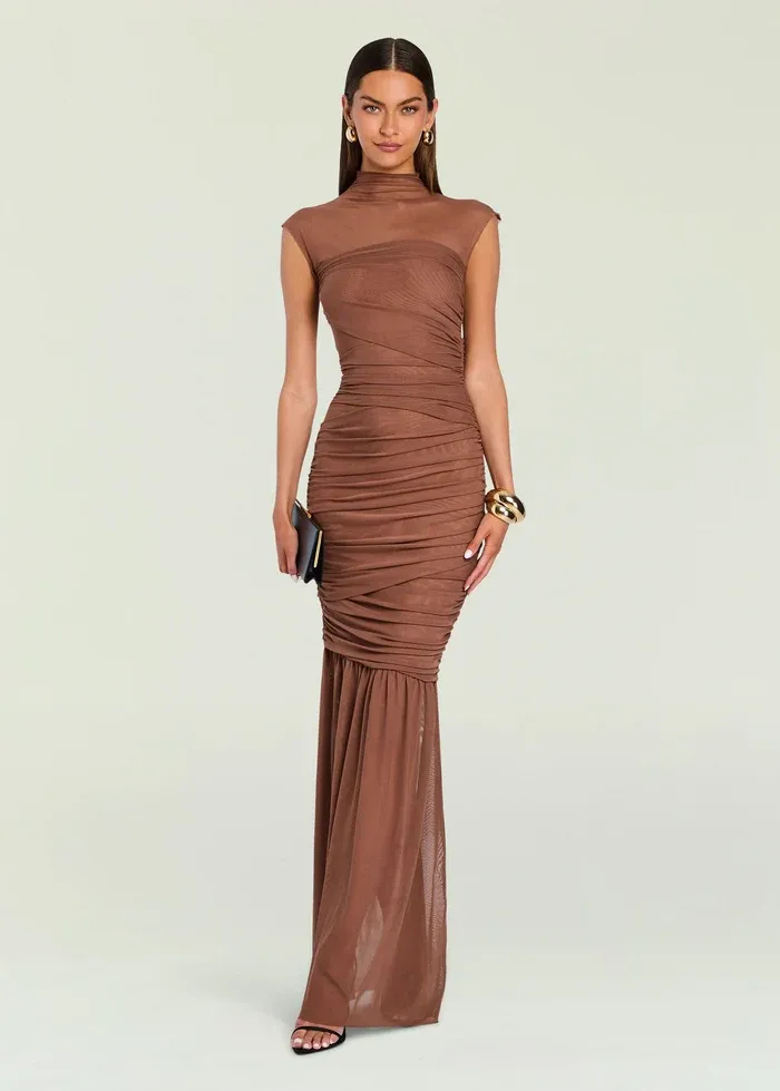Rosie Dress COCOA BROWN, Size: XS