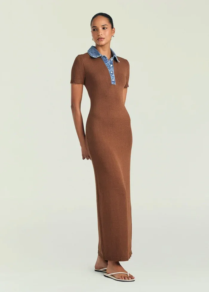 Reye Knit Maxi Dress LAKESIDE/CEDARWOOD, Size: XS