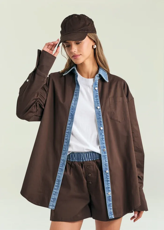 Gill Oversized Shirt BOSUN BROWN, Size: XS