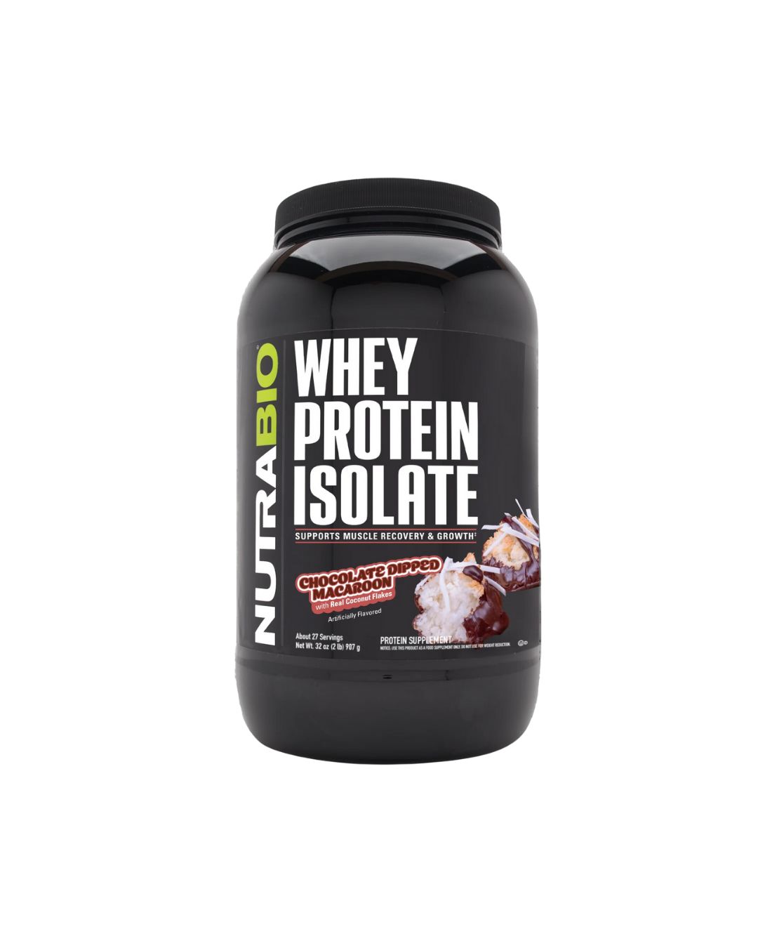 Whey Protein Isolate Chocolate Dipped Macaroon