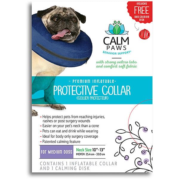 Calm Paws - Inflatable Protective Collar w/ Calming Disk Medium