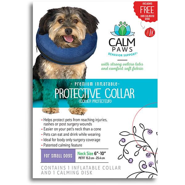 Calm Paws - Inflatable Protective Collar w/ Calming Disk Small