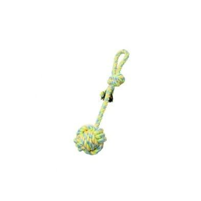 Budz - Rope with Monkey Fist  with Stem &amp; Loop  Green &amp; Yellow  15&quot;