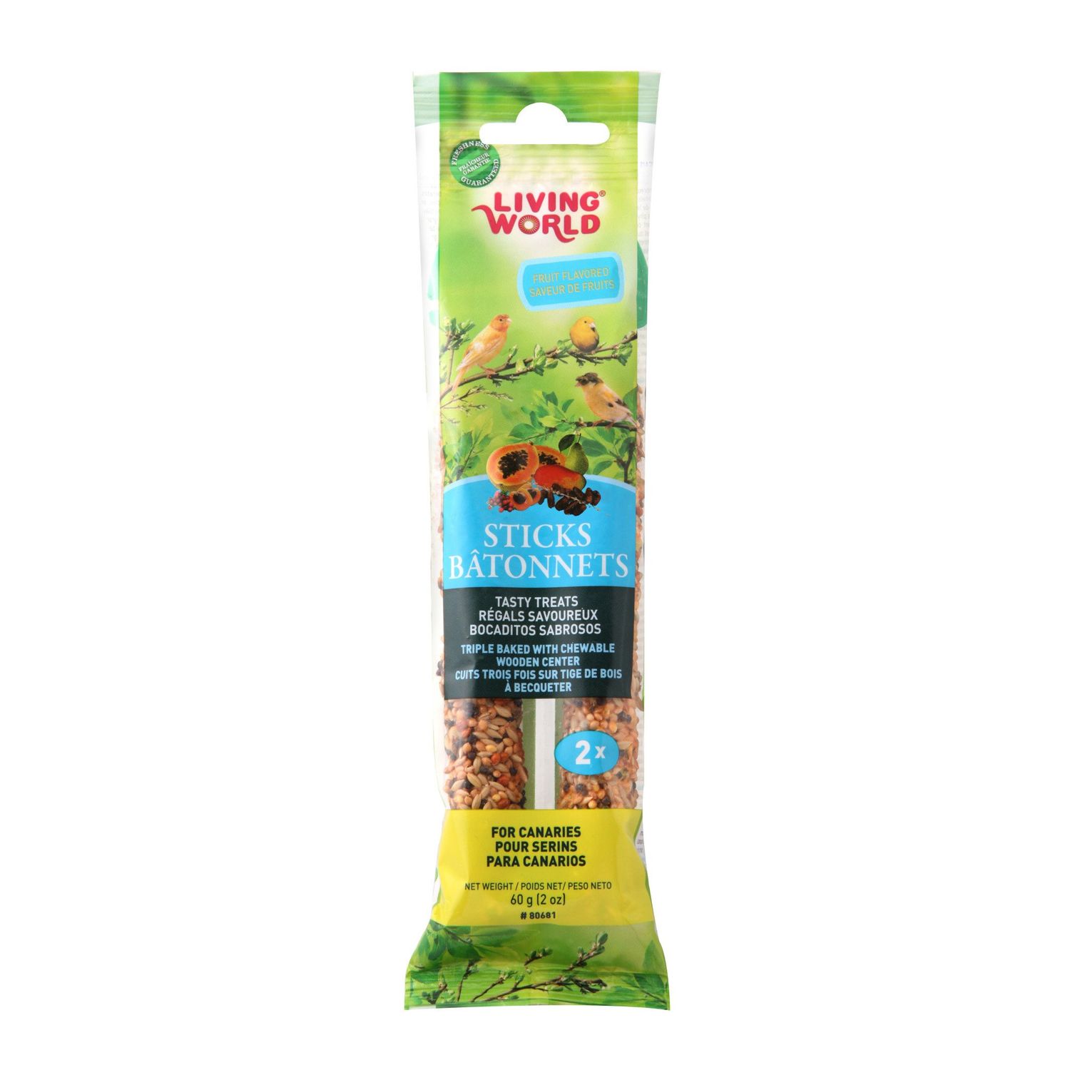 Living World - Canary Honey Stick 2pk 60g