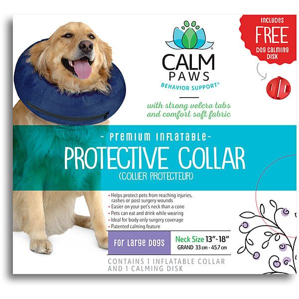 Calm Paws - Inflatable Protective Collar w/ Calming Disk Large