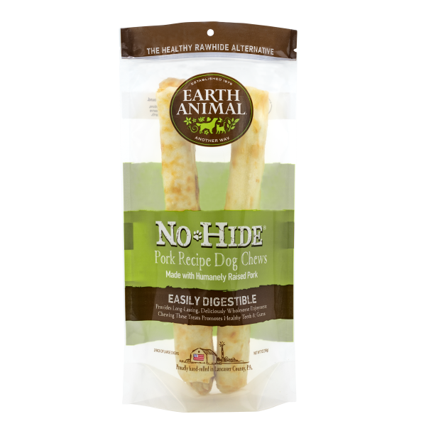 Earth Animal - No Hide Chew Pork Dog 2pk Large