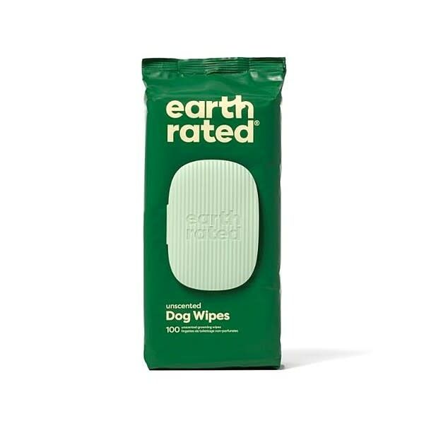 Earth Rated - Compostable Pet Wipes unscented 8x8 100pk