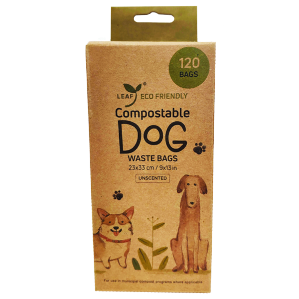 Leaf - Compostable Waste Bags 120 Unscented Bags Dog