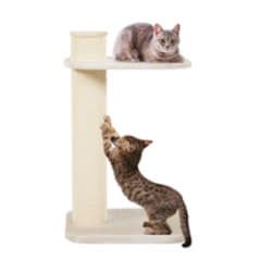 Zolux City - Cat 2 Scratching Post with Platform - Beige - 59 x 45 x 97 cm