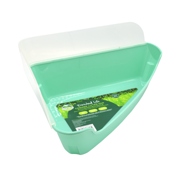 Oxbow - Enriched Life Corner Litter Pan with Removable Shield