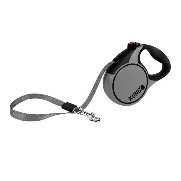 Kong - Retractable Leash Terrain XSmall 10&#39; Grey (max 25lb)