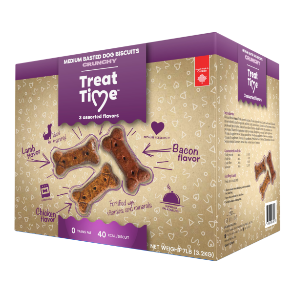Treat Time - Medium Basted Biscuit Bulk Dog (Price Per Ounce)