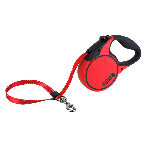 Kong - Retractable Leash Terrain 16&#39; Red Medium (up to 65lb)