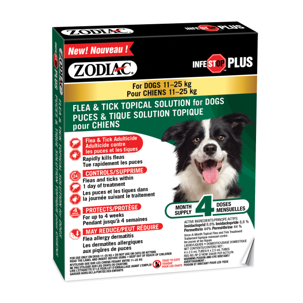 Zodiac - Infestop Plus Dogs (Flea &amp; Tick) 11kg to 25kg