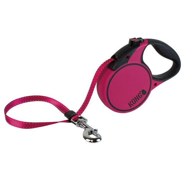 Kong - Retractable Leash Terrain 16&#39; Fuchsia Large (up to 110lb)