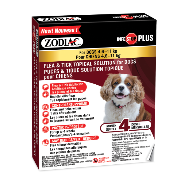 Zodiac - Infestop Plus Dogs (Flea &amp; Tick) 4.6kg to 11kg