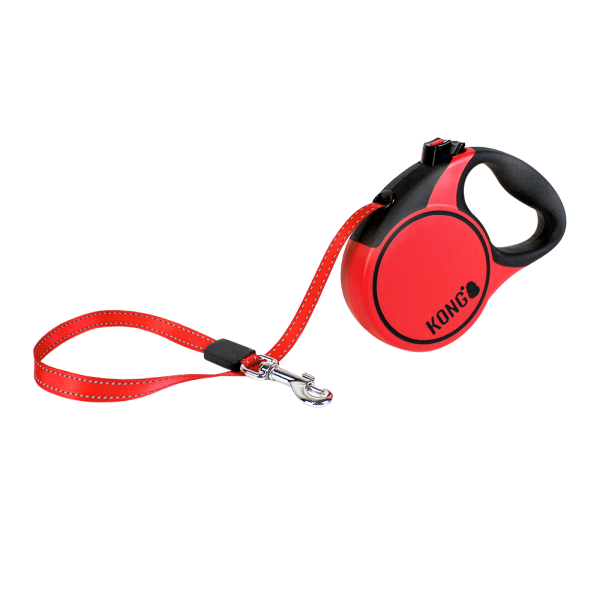 Kong - Retractable Leash Terrain 10&#39; Red XSmall (up to 25lb)