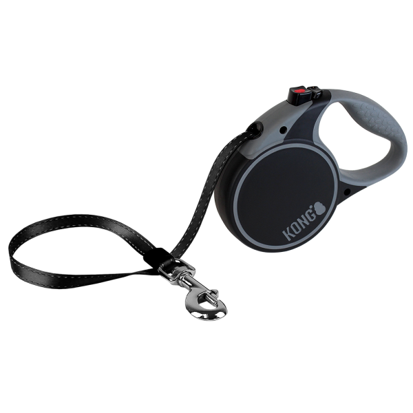 Kong - Retractable Leash Terrain 16&#39; Black Large (up to 110lb)