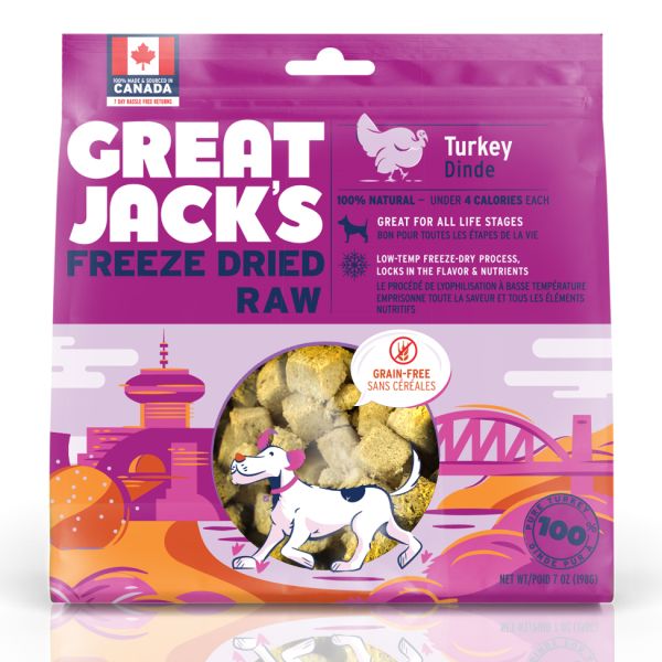 Great Jack&#39;s - Treats FD Raw Turkey Dog 198g