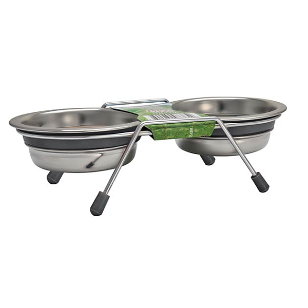 Loving Pets Ruff N&#39; Tuff - Silent Double Diner Gray 1 qt