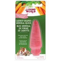 Living World -  Carrot-Shaped Mineral Block for Small Animals - 39 g