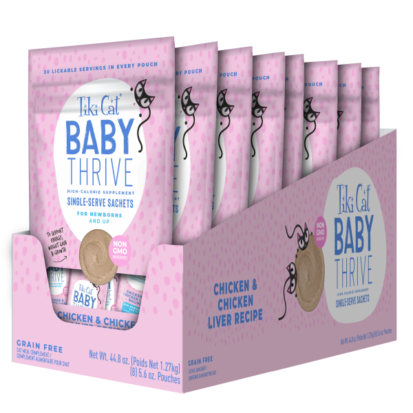 Tiki Cat-  Baby Thrive Chkn &amp; Chkn Liver Sachets 20pk/0.25oz