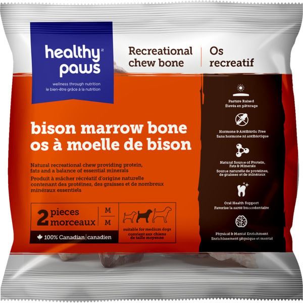 Healthy Paws - Frozen Bison Marrow Bones Med 2PK