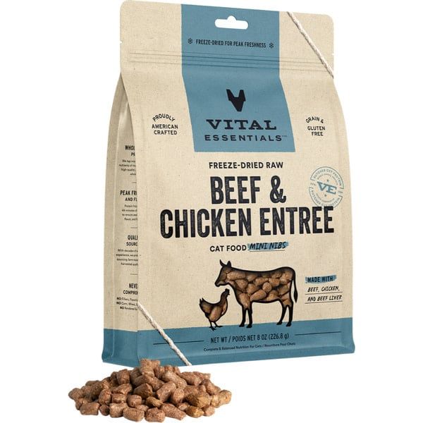 Vital Essentials - FD Raw Beef &amp; Chicken Mini Nibs 8oz Cat