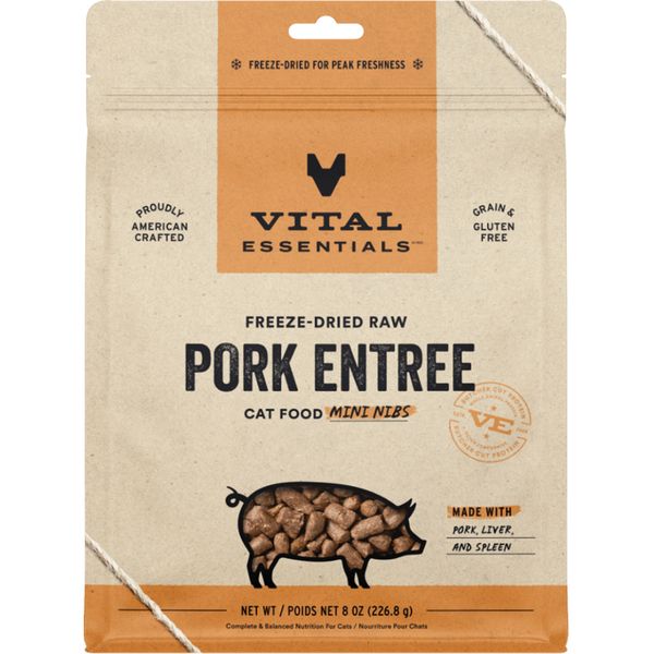 Vital Essentials - FD Raw Pork Mini Nibs 8oz Cat