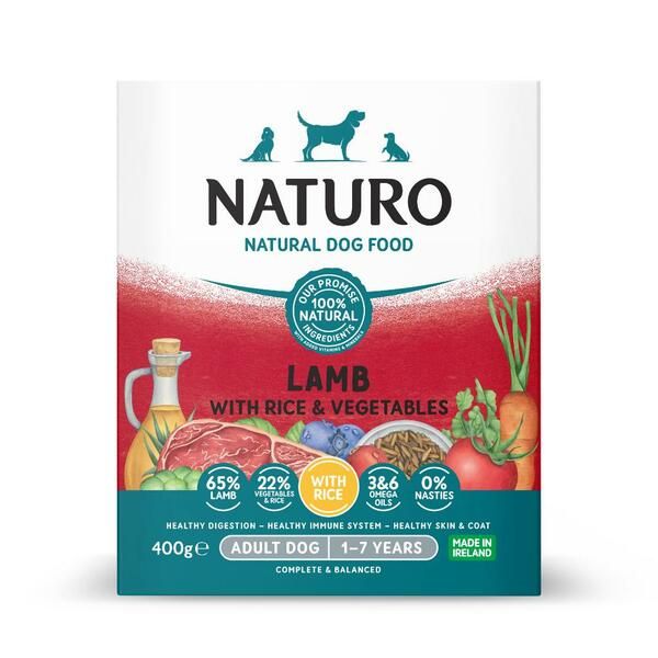 Naturo - Adult Lamb w/ Rice &amp; Vegetables Tray Dog 400g