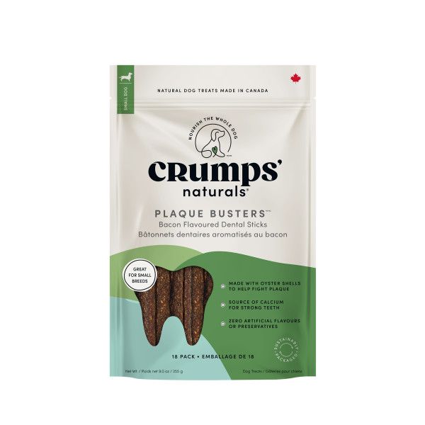 Crumps&#39; Naturals - Plaque Busters Bacon Dog, Size: 3.5&quot; 18 pk