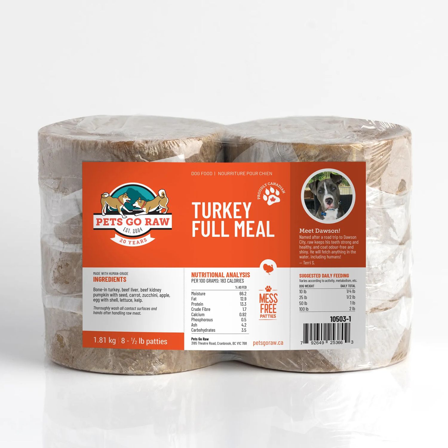 Pets Go Raw - Turkey Full Meal