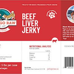 Pets Go Raw - Beef Liver Jerky 1/4lb pkg
