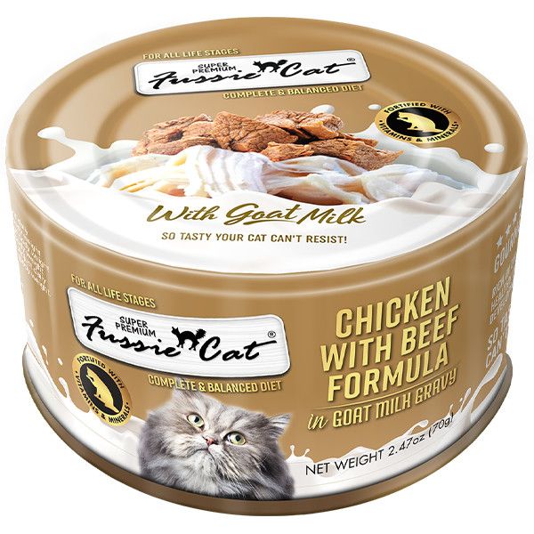 Fussie Cat - Super Premium Chk w/Beef in Goat Milk 2.47oz