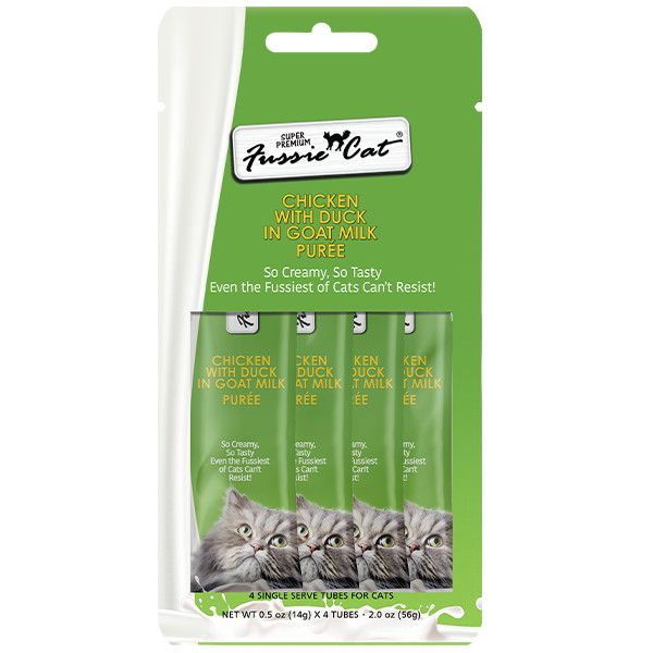 Fussie Cat - Treats Super Premium Chicken w/Duck in Goat Milk Puree 2oz