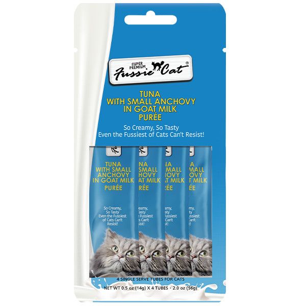 Fussie Cat - Treats Super Premium Tuna w/ Anchovies in Goat Milk Puree 2oz